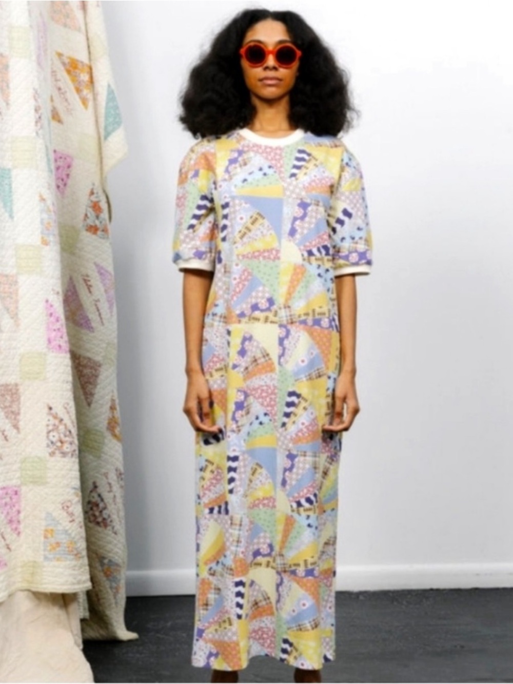 Carleen Cheater Print patchwork T-Shirt Dress 
Oversized Maxi Dress Size M